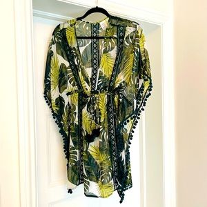 Gorgeous green palm tree print cover-up! One size fits all!